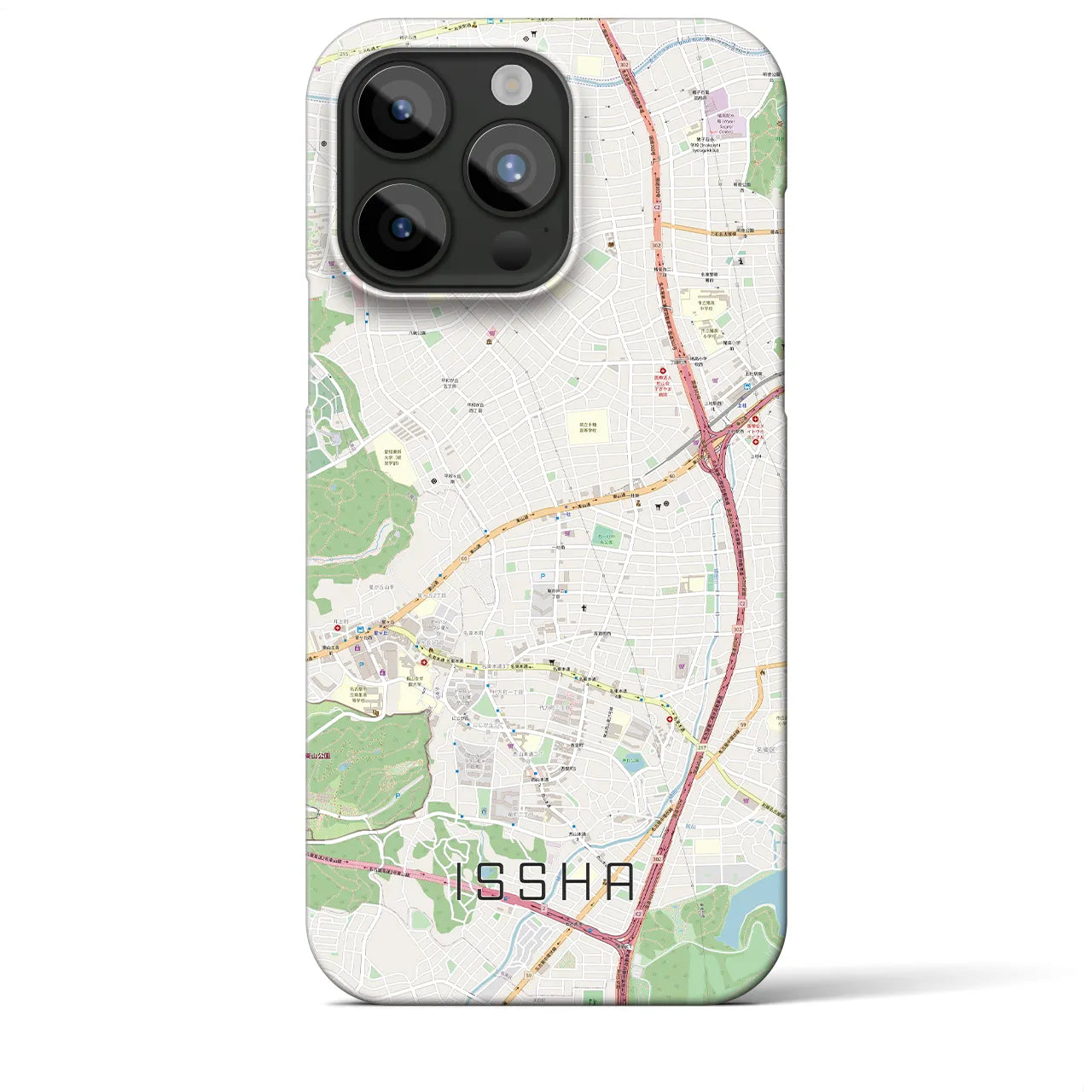 【一社】地図柄iPhoneケース（バックカバータイプ・ナチュラル）iPhone 15 Pro Max 用