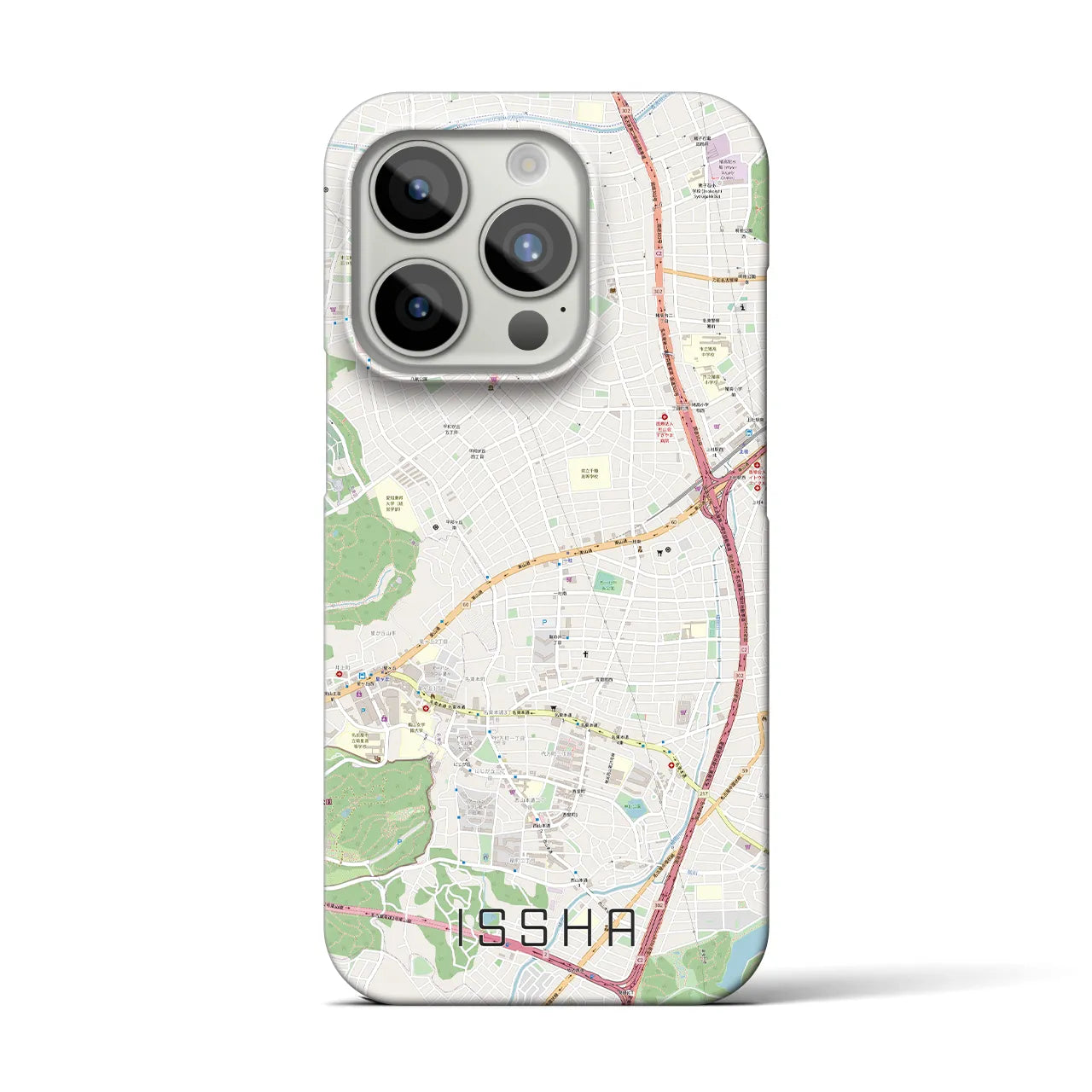 【一社】地図柄iPhoneケース（バックカバータイプ・ナチュラル）iPhone 15 Pro 用