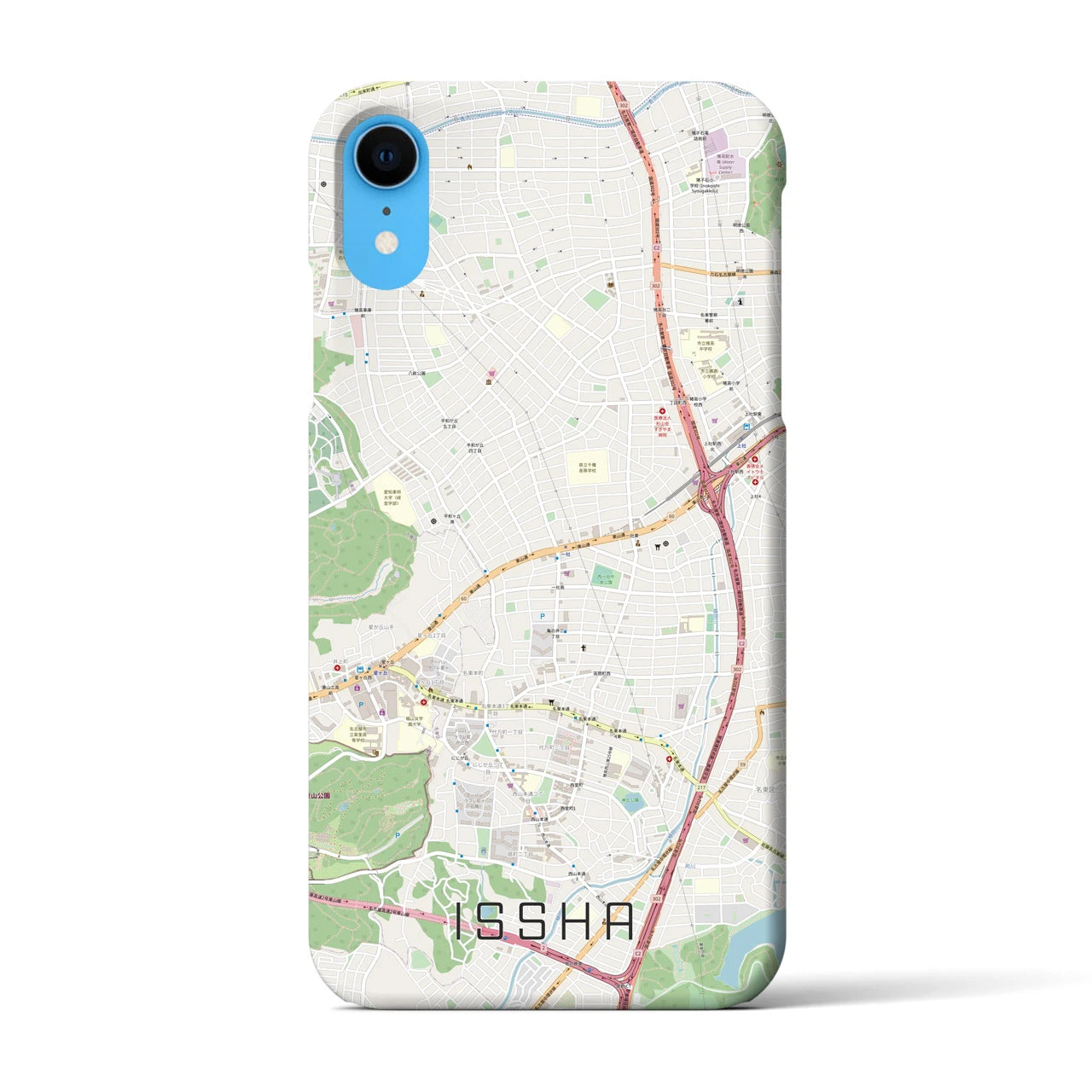【一社】地図柄iPhoneケース（バックカバータイプ・ナチュラル）iPhone XR 用