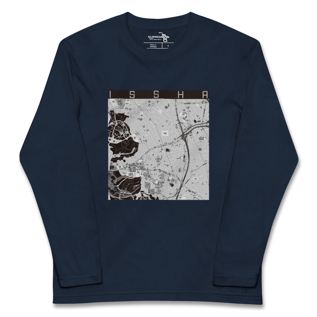 【一社(愛知県)】地図柄ロングスリーブTシャツ