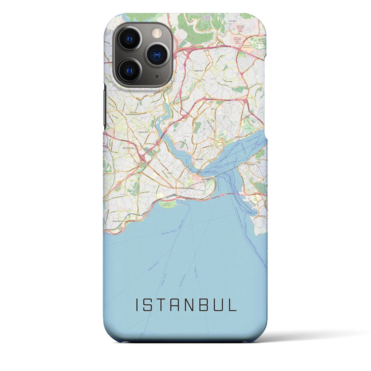 【イスタンブール】地図柄iPhoneケース（バックカバータイプ・ナチュラル）iPhone 11 Pro Max 用