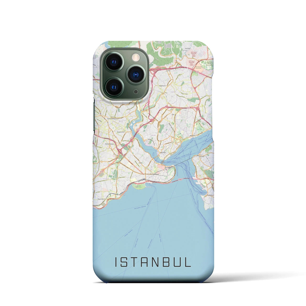 【イスタンブール】地図柄iPhoneケース（バックカバータイプ・ナチュラル）iPhone 11 Pro 用