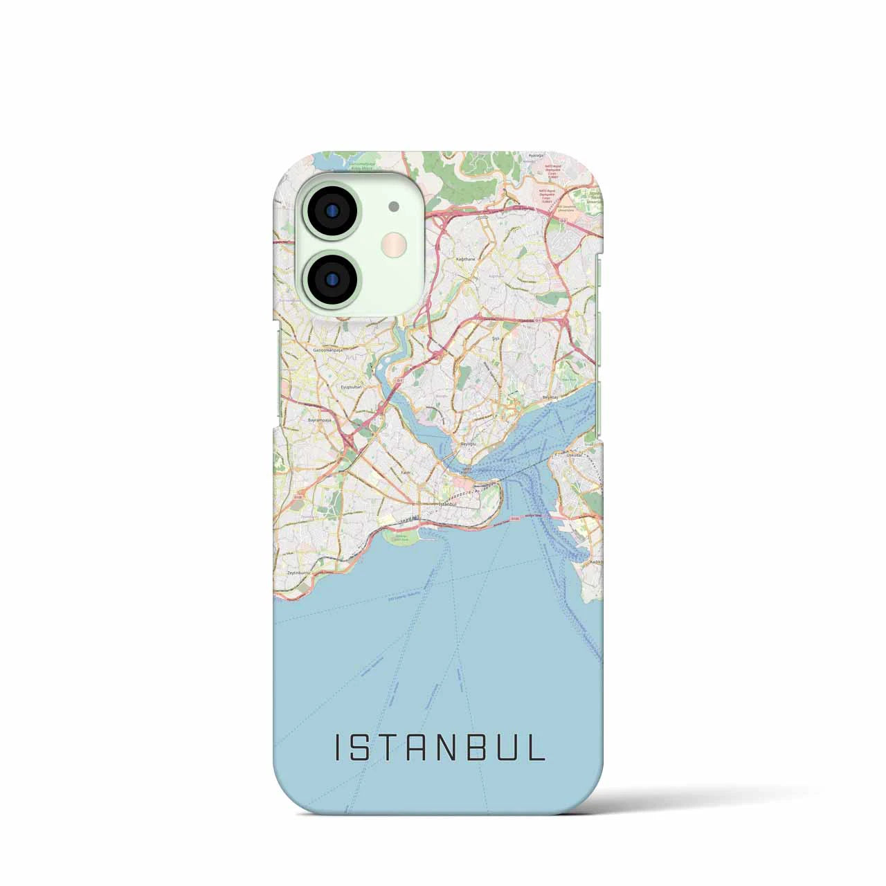 【イスタンブール】地図柄iPhoneケース（バックカバータイプ・ナチュラル）iPhone 12 mini 用