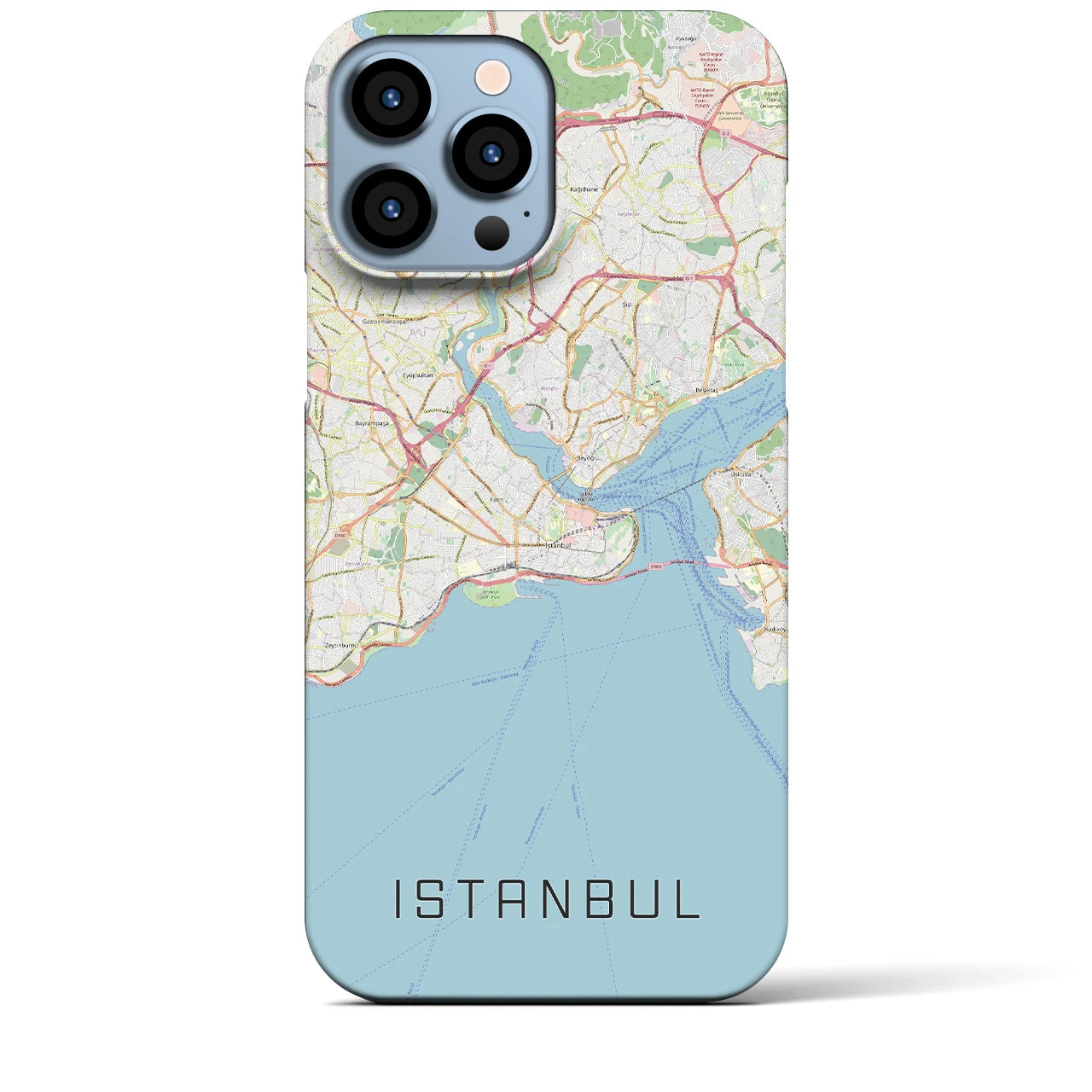 【イスタンブール】地図柄iPhoneケース（バックカバータイプ・ナチュラル）iPhone 13 Pro Max 用