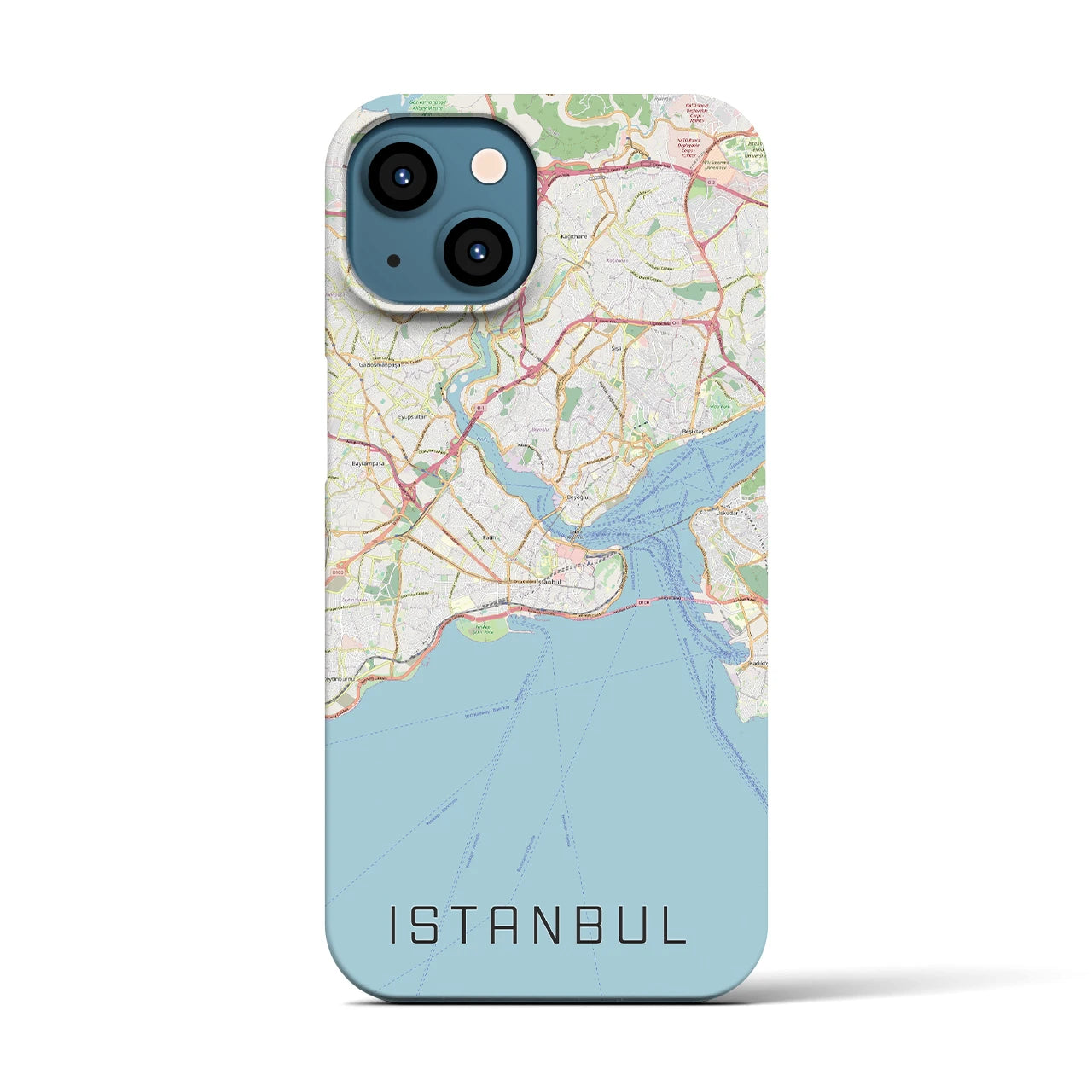 【イスタンブール】地図柄iPhoneケース（バックカバータイプ・ナチュラル）iPhone 13 用