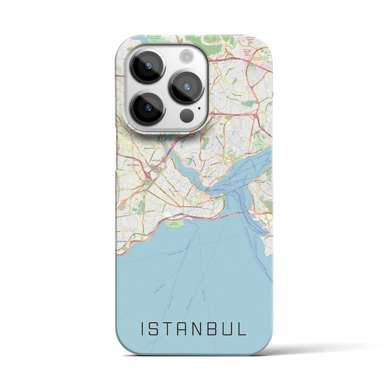【イスタンブール】地図柄iPhoneケース（バックカバータイプ・ナチュラル）iPhone 14 Pro 用