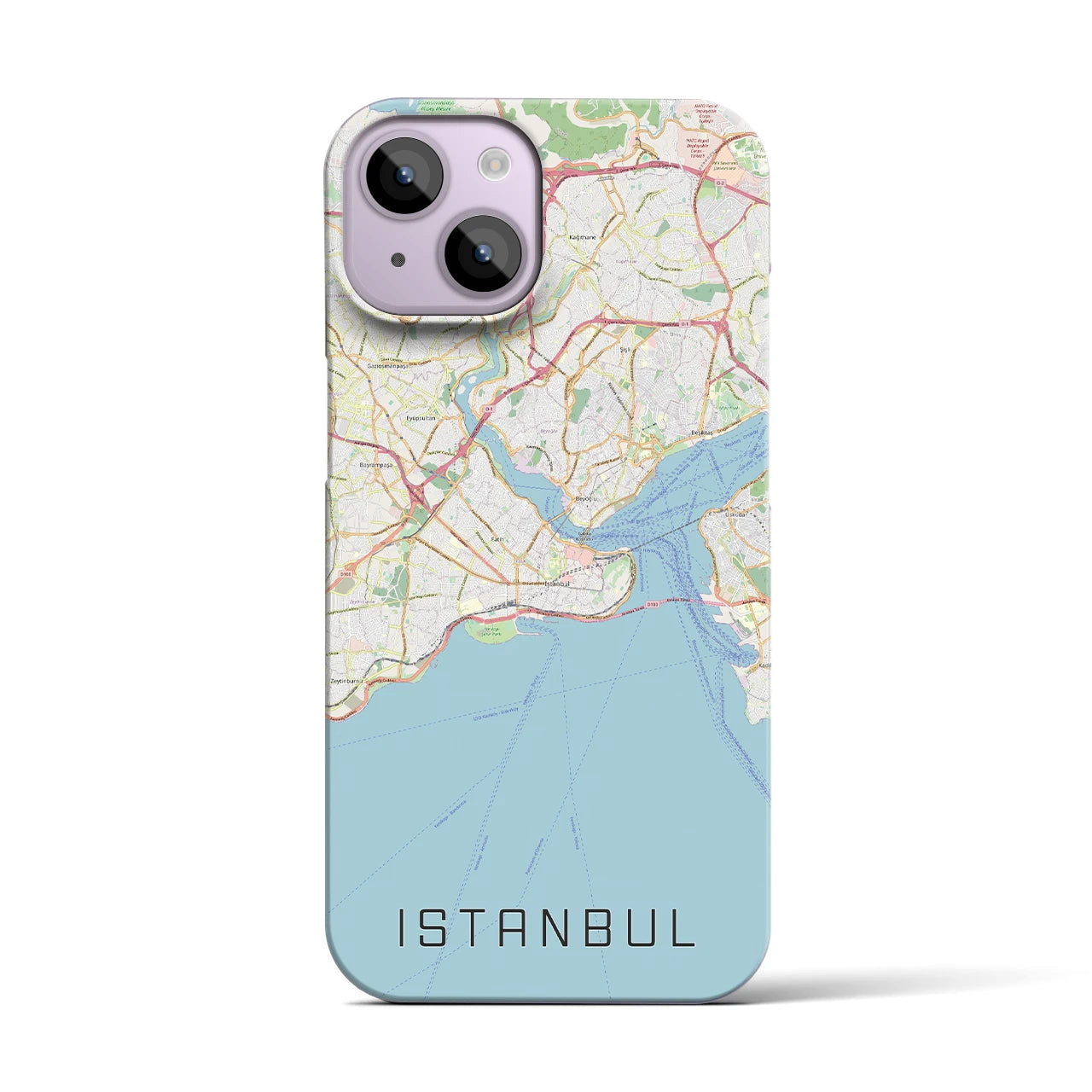 【イスタンブール】地図柄iPhoneケース（バックカバータイプ・ナチュラル）iPhone 14 用