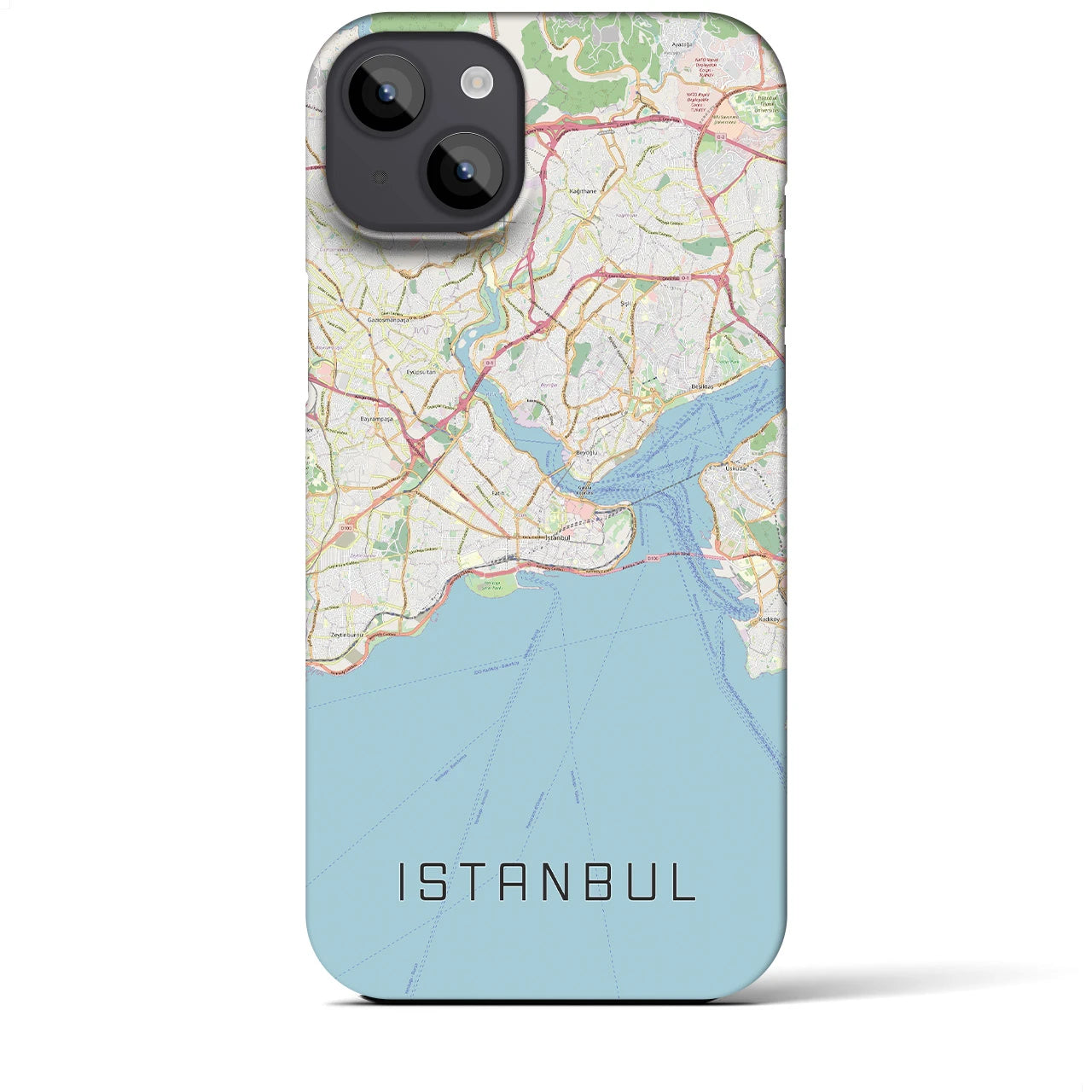 【イスタンブール】地図柄iPhoneケース（バックカバータイプ・ナチュラル）iPhone 14 Plus 用