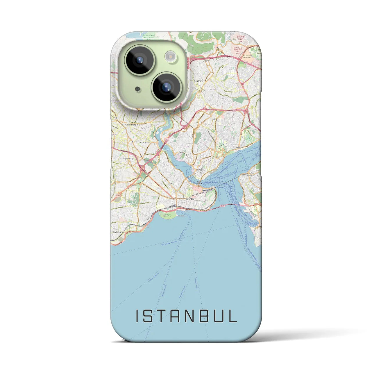 【イスタンブール】地図柄iPhoneケース（バックカバータイプ・ナチュラル）iPhone 15 用