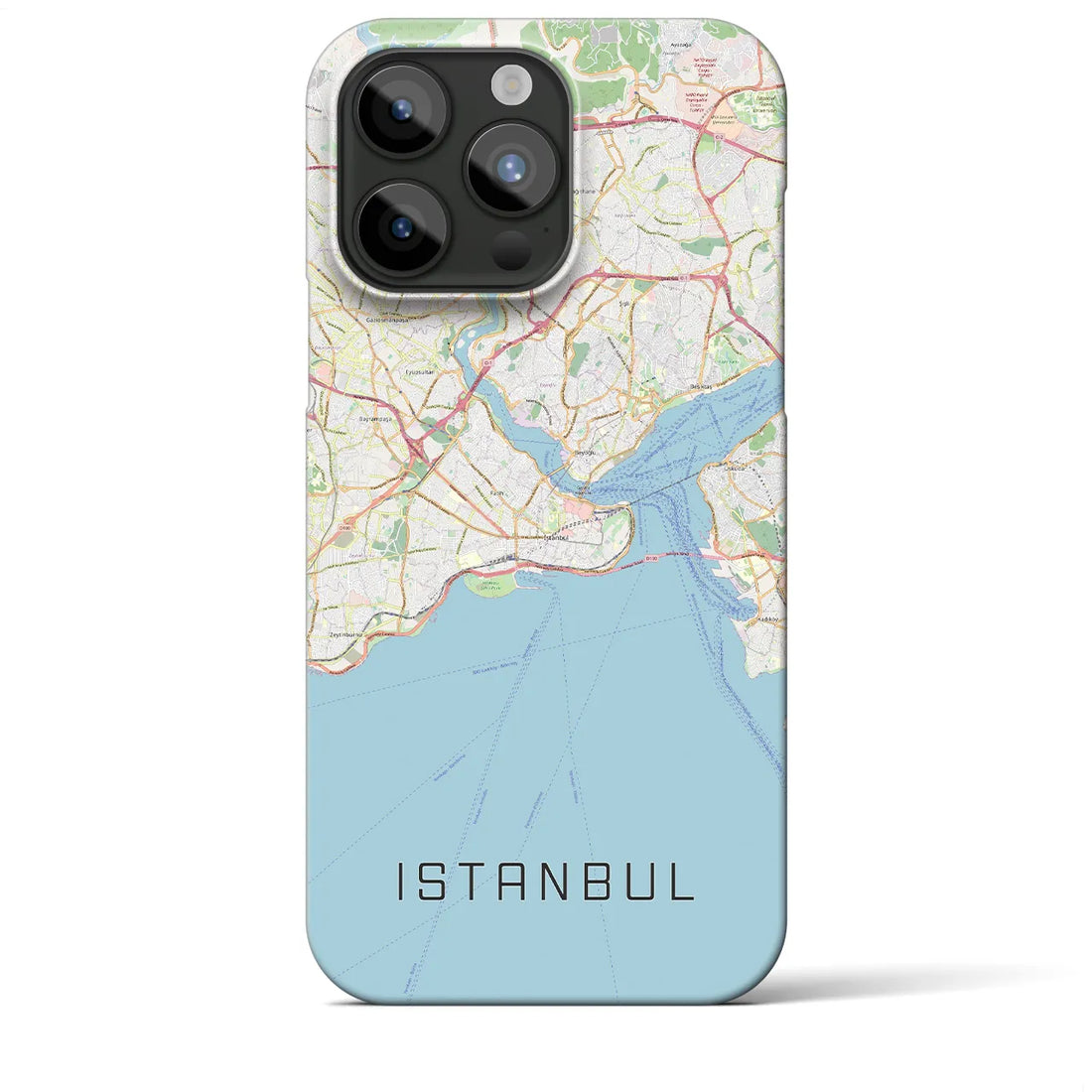【イスタンブール】地図柄iPhoneケース（バックカバータイプ・ナチュラル）iPhone 15 Pro Max 用