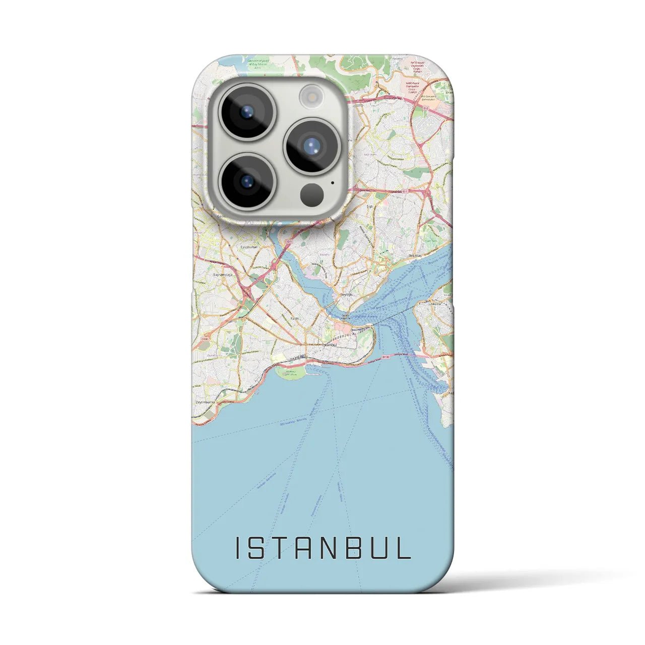 【イスタンブール】地図柄iPhoneケース（バックカバータイプ・ナチュラル）iPhone 15 Pro 用