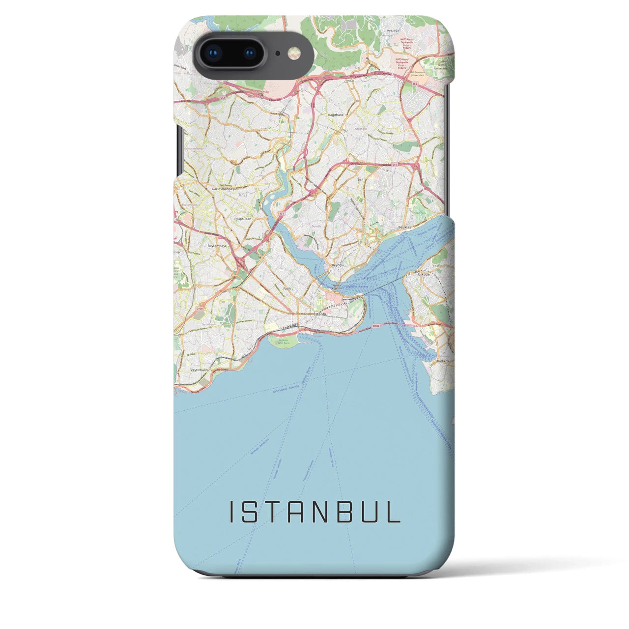 【イスタンブール】地図柄iPhoneケース（バックカバータイプ・ナチュラル）iPhone 8Plus /7Plus / 6sPlus / 6Plus 用
