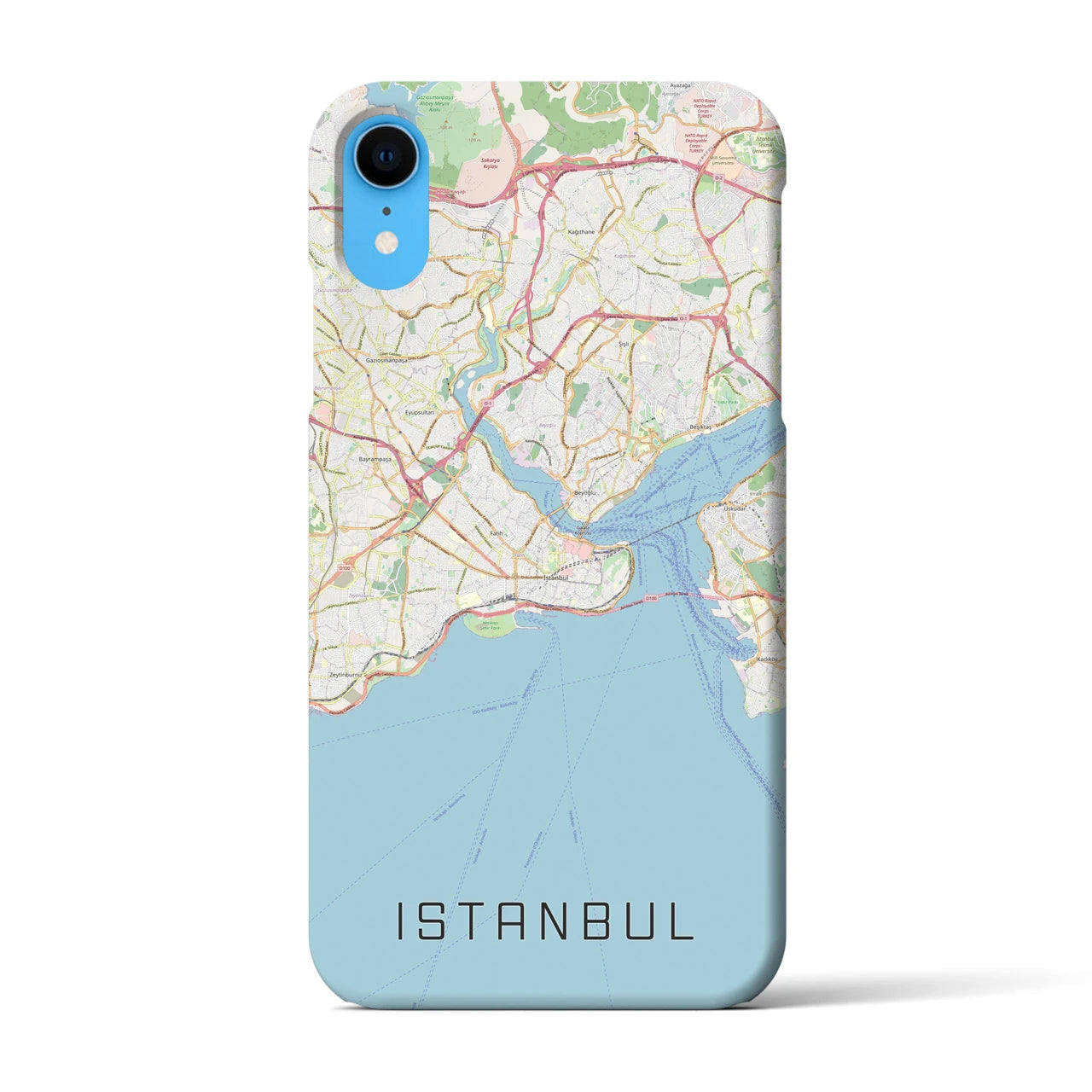 【イスタンブール】地図柄iPhoneケース（バックカバータイプ・ナチュラル）iPhone XR 用