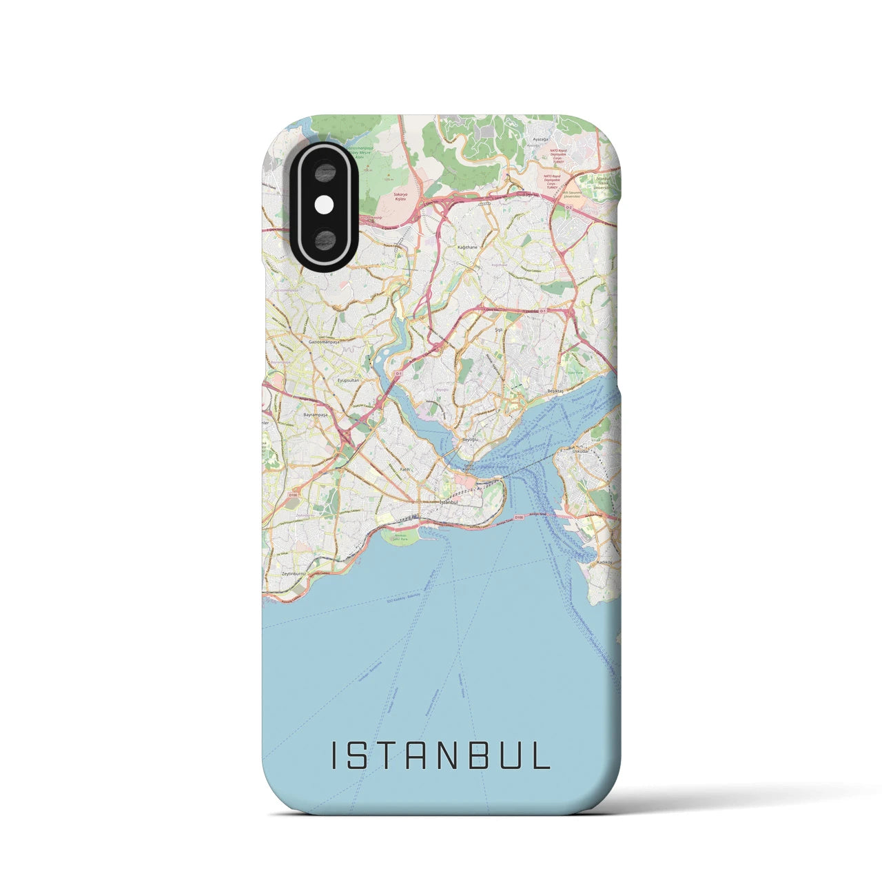 【イスタンブール】地図柄iPhoneケース（バックカバータイプ・ナチュラル）iPhone XS / X 用