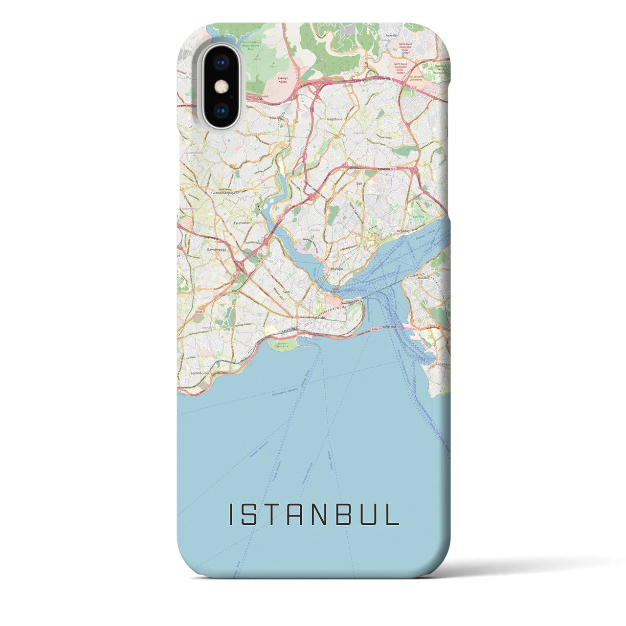 【イスタンブール】地図柄iPhoneケース（バックカバータイプ・ナチュラル）iPhone XS Max 用