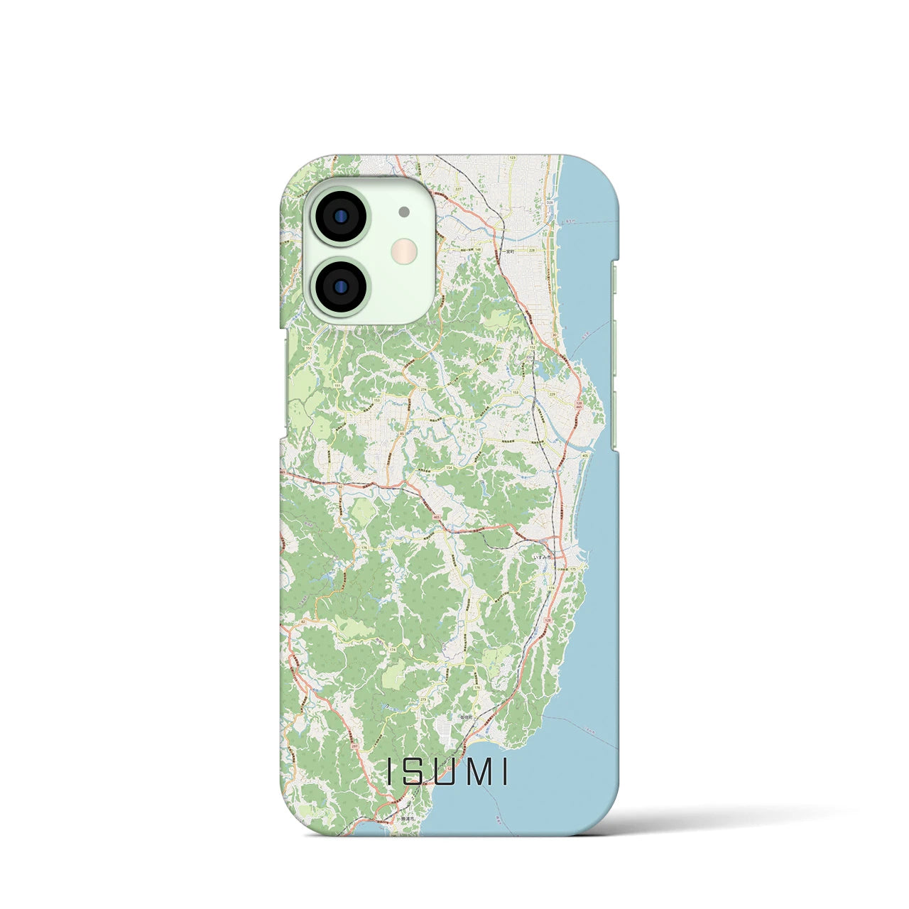 【いすみ】地図柄iPhoneケース（バックカバータイプ・ナチュラル）iPhone 12 mini 用