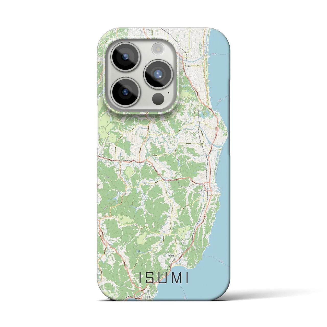 【いすみ】地図柄iPhoneケース（バックカバータイプ・ナチュラル）iPhone 15 Pro 用