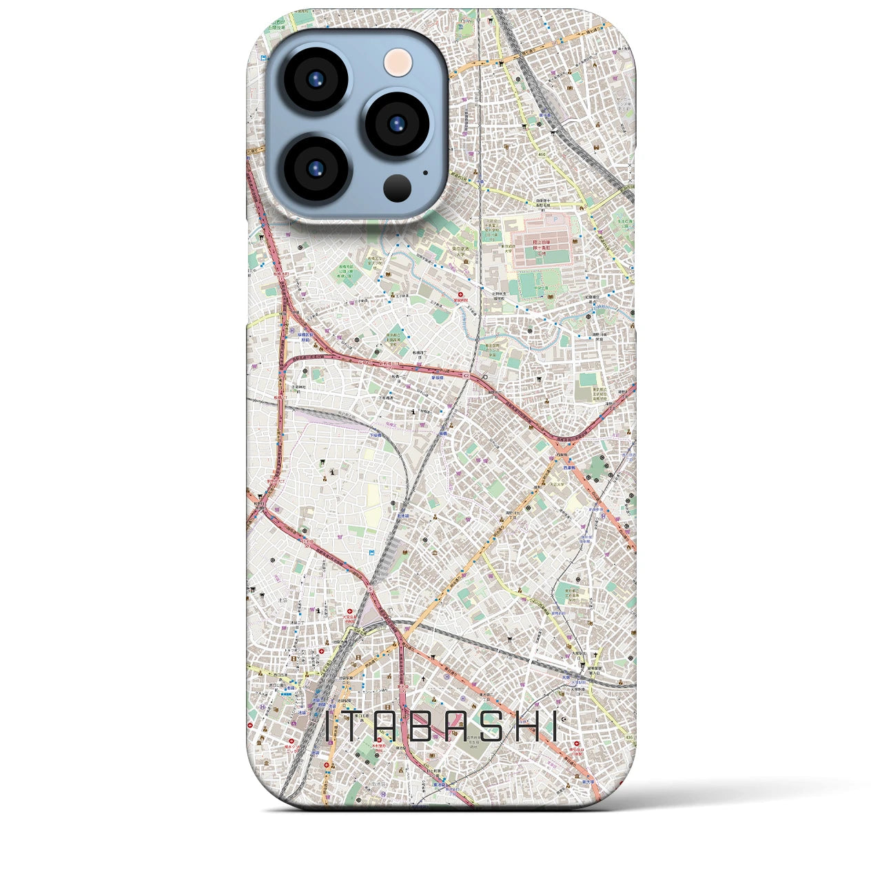 【板橋】地図柄iPhoneケース（バックカバータイプ・ナチュラル）iPhone 13 Pro Max 用