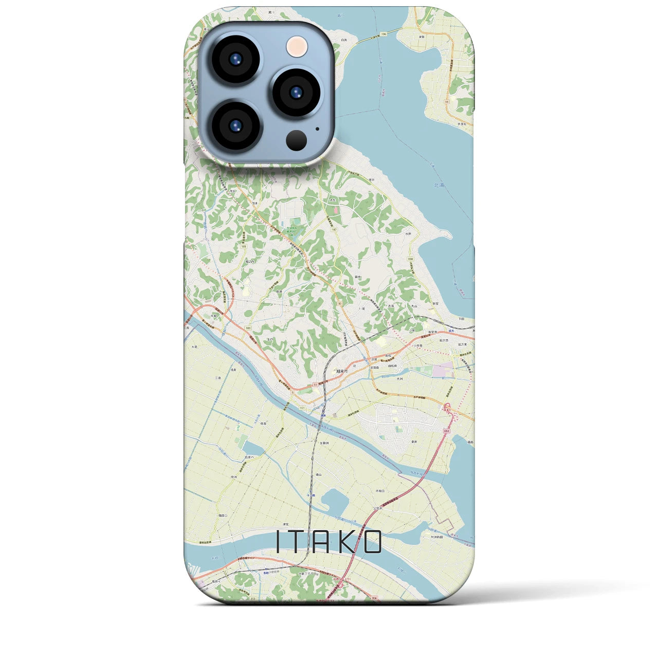 【潮来】地図柄iPhoneケース（バックカバータイプ・ナチュラル）iPhone 13 Pro Max 用