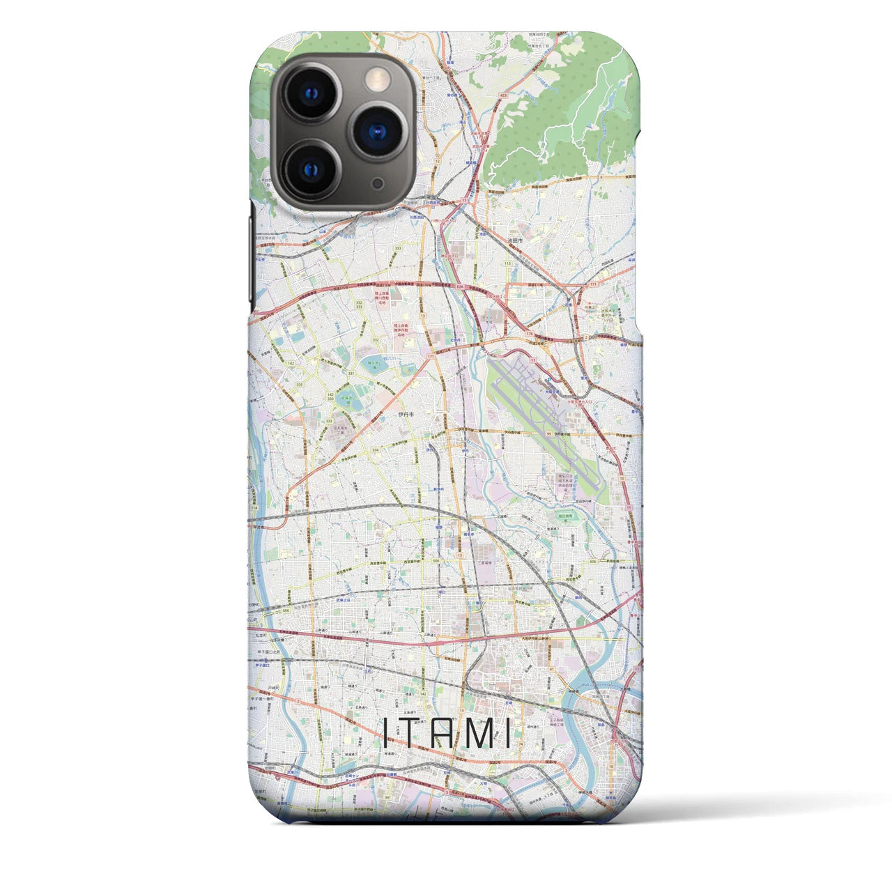 【伊丹】地図柄iPhoneケース（バックカバータイプ・ナチュラル）iPhone 11 Pro Max 用