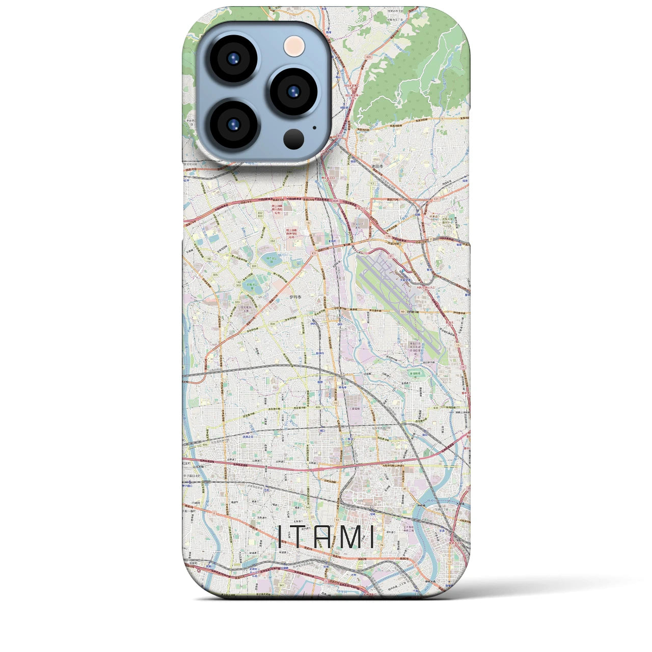 【伊丹】地図柄iPhoneケース（バックカバータイプ・ナチュラル）iPhone 13 Pro Max 用