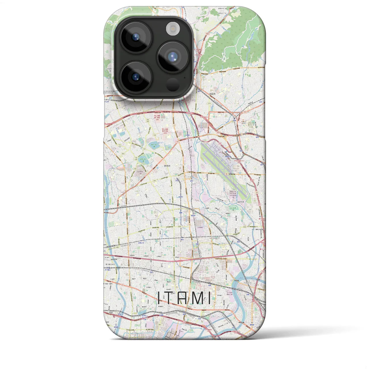 【伊丹】地図柄iPhoneケース（バックカバータイプ・ナチュラル）iPhone 15 Pro Max 用