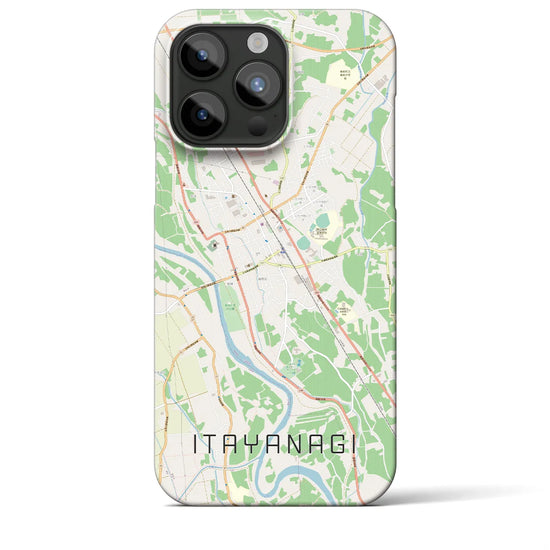 【板柳】地図柄iPhoneケース（バックカバータイプ・ナチュラル）iPhone 15 Pro Max 用