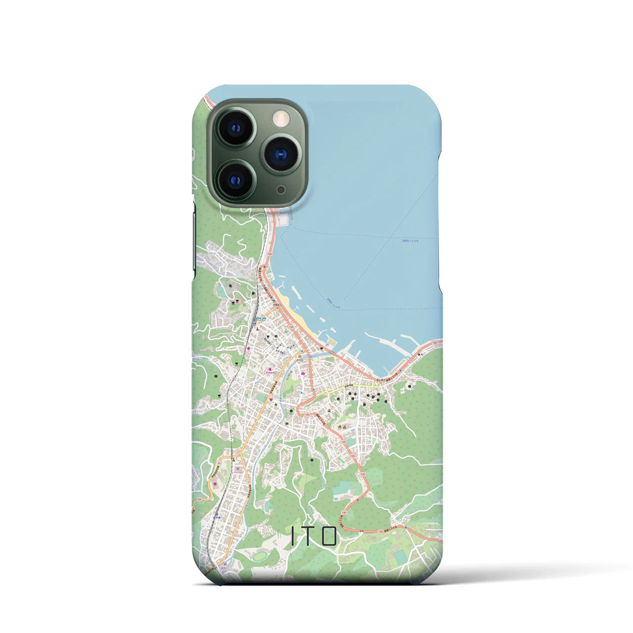 【伊東】地図柄iPhoneケース（バックカバータイプ・ナチュラル）iPhone 11 Pro 用