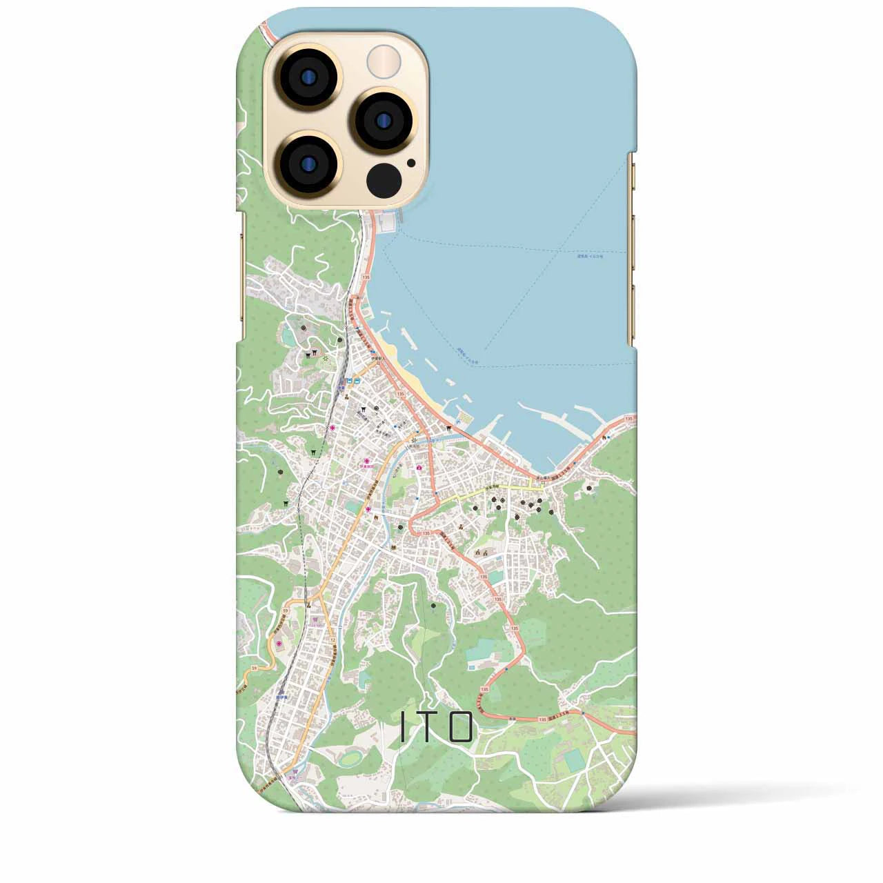 【伊東】地図柄iPhoneケース（バックカバータイプ・ナチュラル）iPhone 12 Pro Max 用