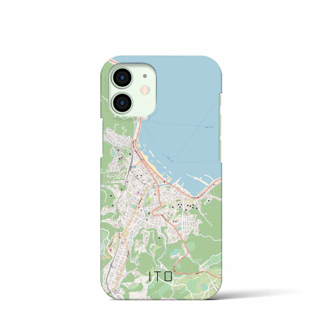【伊東】地図柄iPhoneケース（バックカバータイプ・ナチュラル）iPhone 12 mini 用