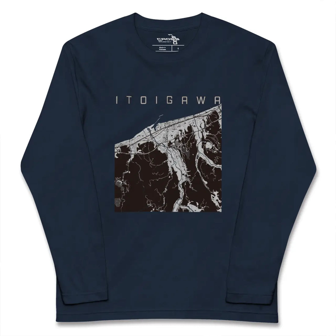 【糸魚川(新潟県)】地図柄ロングスリーブTシャツ