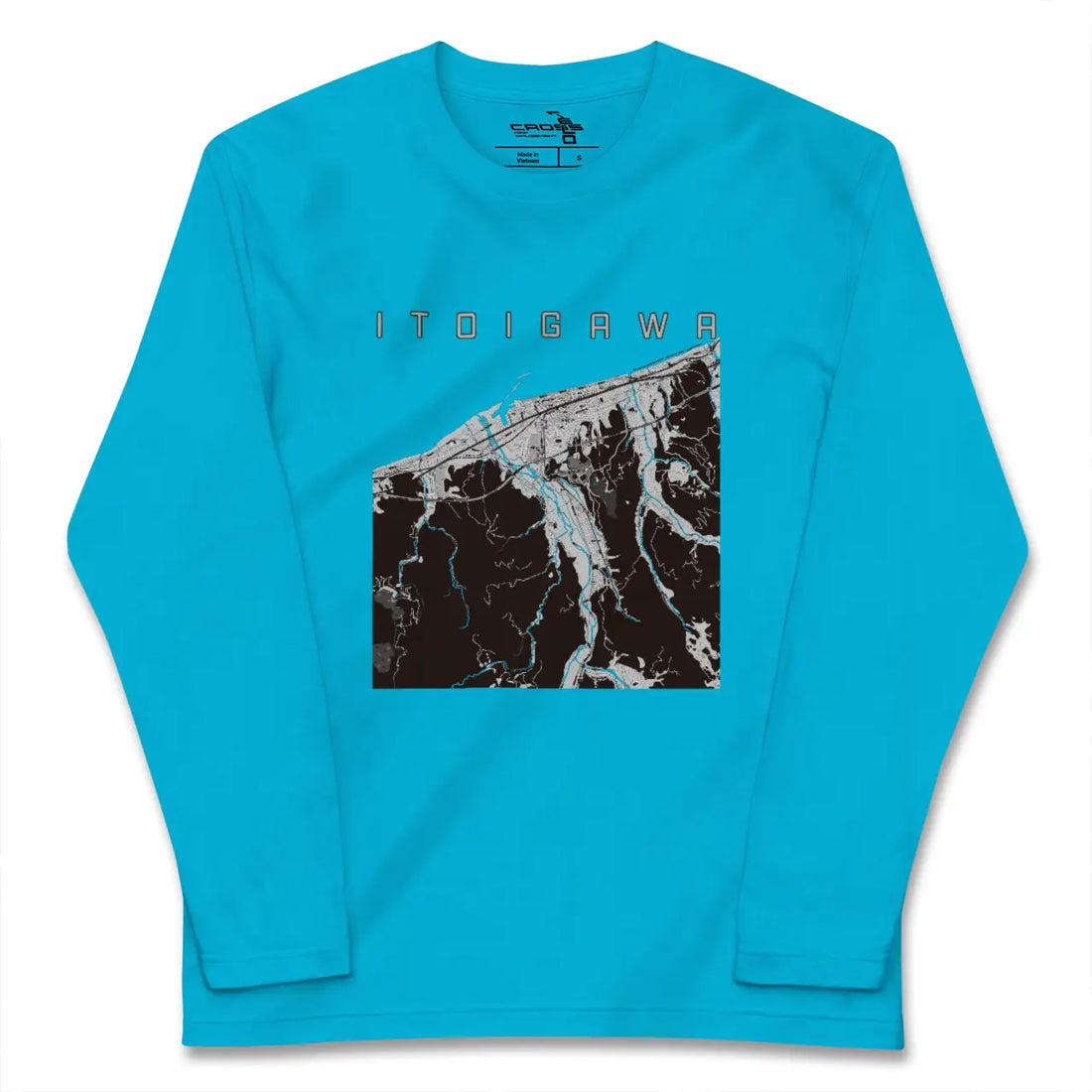 【糸魚川(新潟県)】地図柄ロングスリーブTシャツ