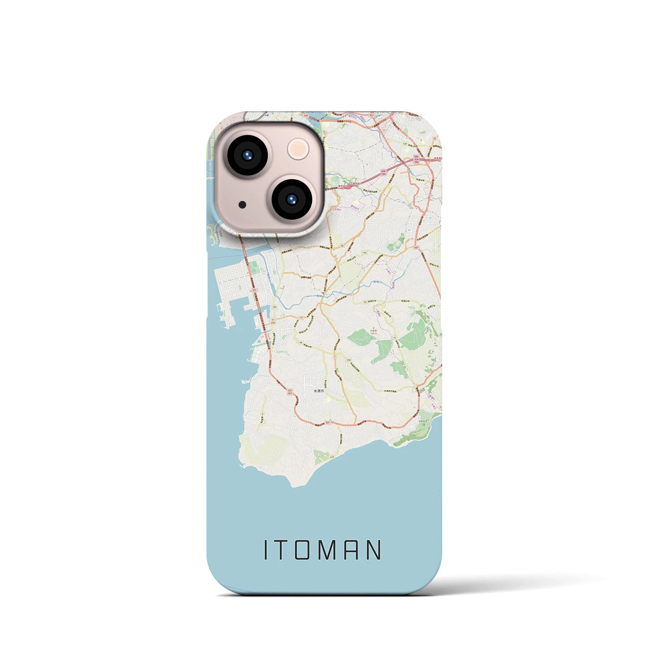 【糸満】地図柄iPhoneケース（バックカバータイプ・ナチュラル）iPhone 13 mini 用