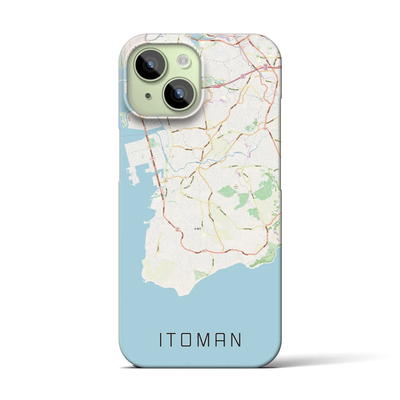 【糸満】地図柄iPhoneケース（バックカバータイプ・ナチュラル）iPhone 15 用