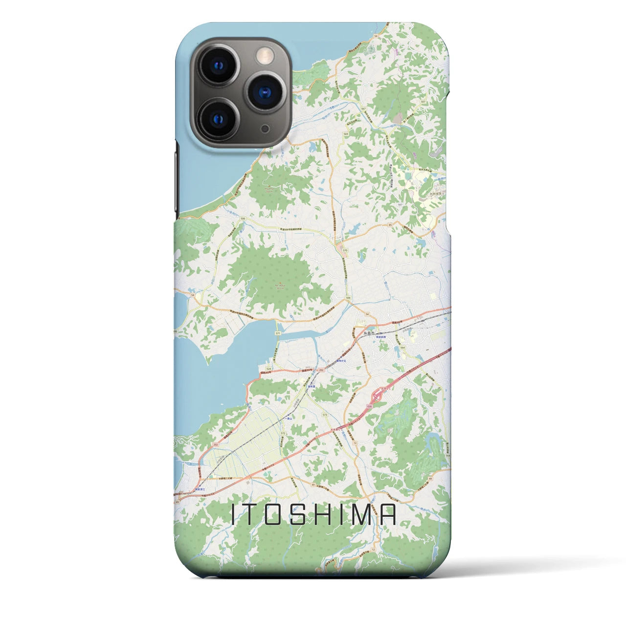 【糸島】地図柄iPhoneケース（バックカバータイプ・ナチュラル）iPhone 11 Pro Max 用
