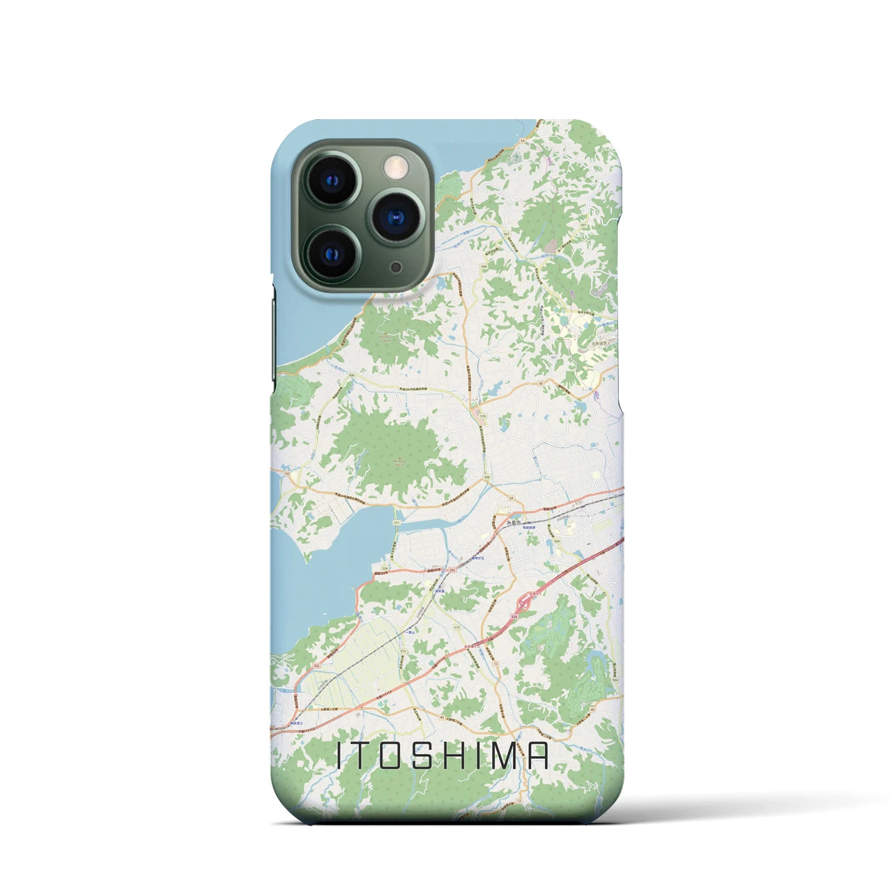 【糸島】地図柄iPhoneケース（バックカバータイプ・ナチュラル）iPhone 11 Pro 用