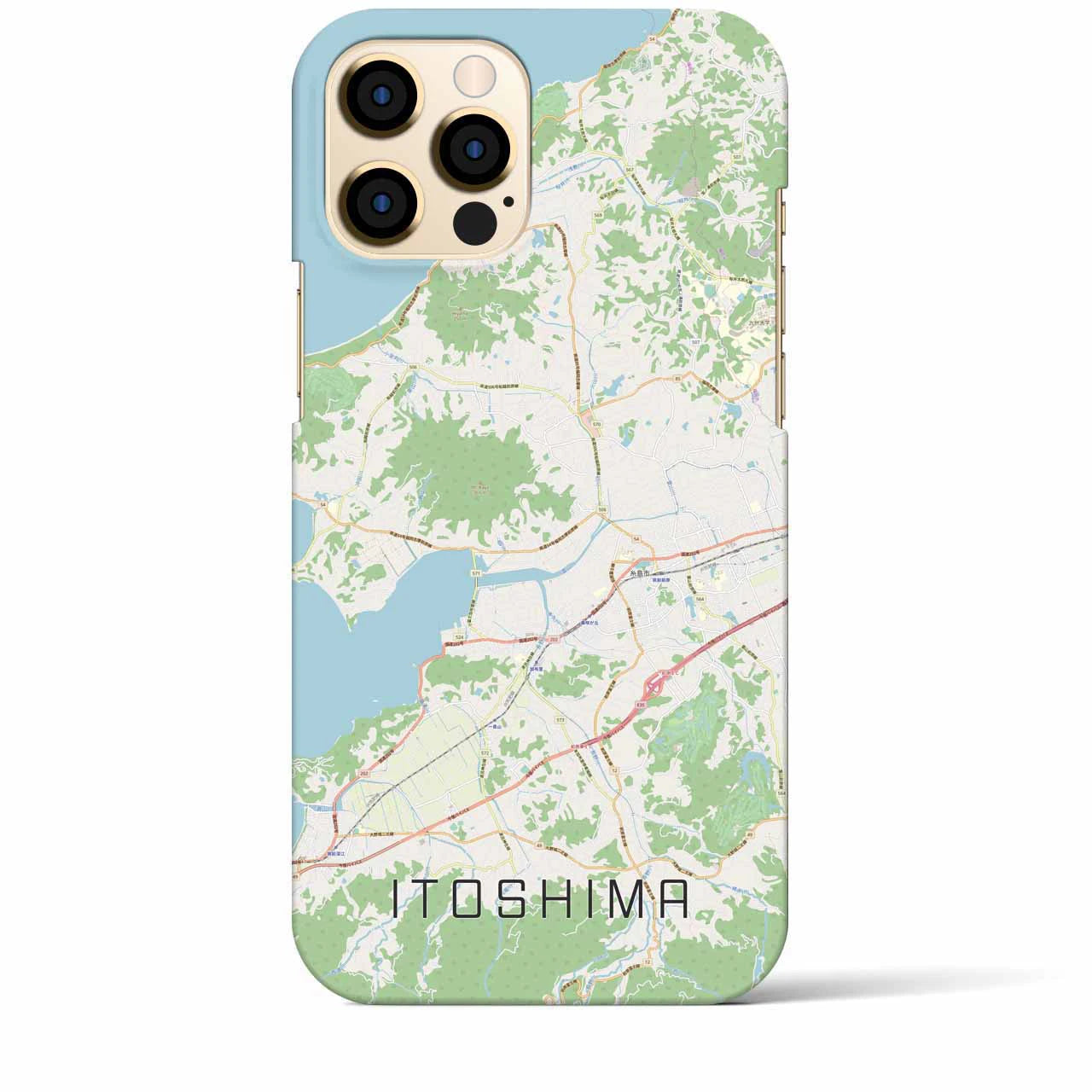 【糸島】地図柄iPhoneケース（バックカバータイプ・ナチュラル）iPhone 12 Pro Max 用
