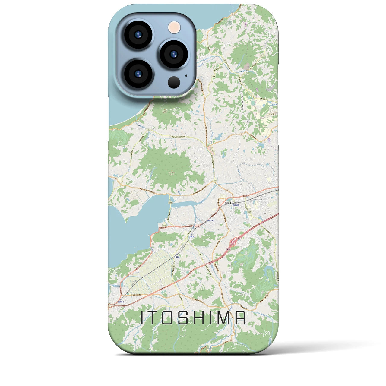 【糸島】地図柄iPhoneケース（バックカバータイプ・ナチュラル）iPhone 13 Pro Max 用