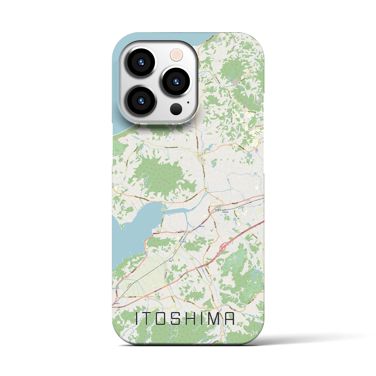 【糸島】地図柄iPhoneケース（バックカバータイプ・ナチュラル）iPhone 13 Pro 用