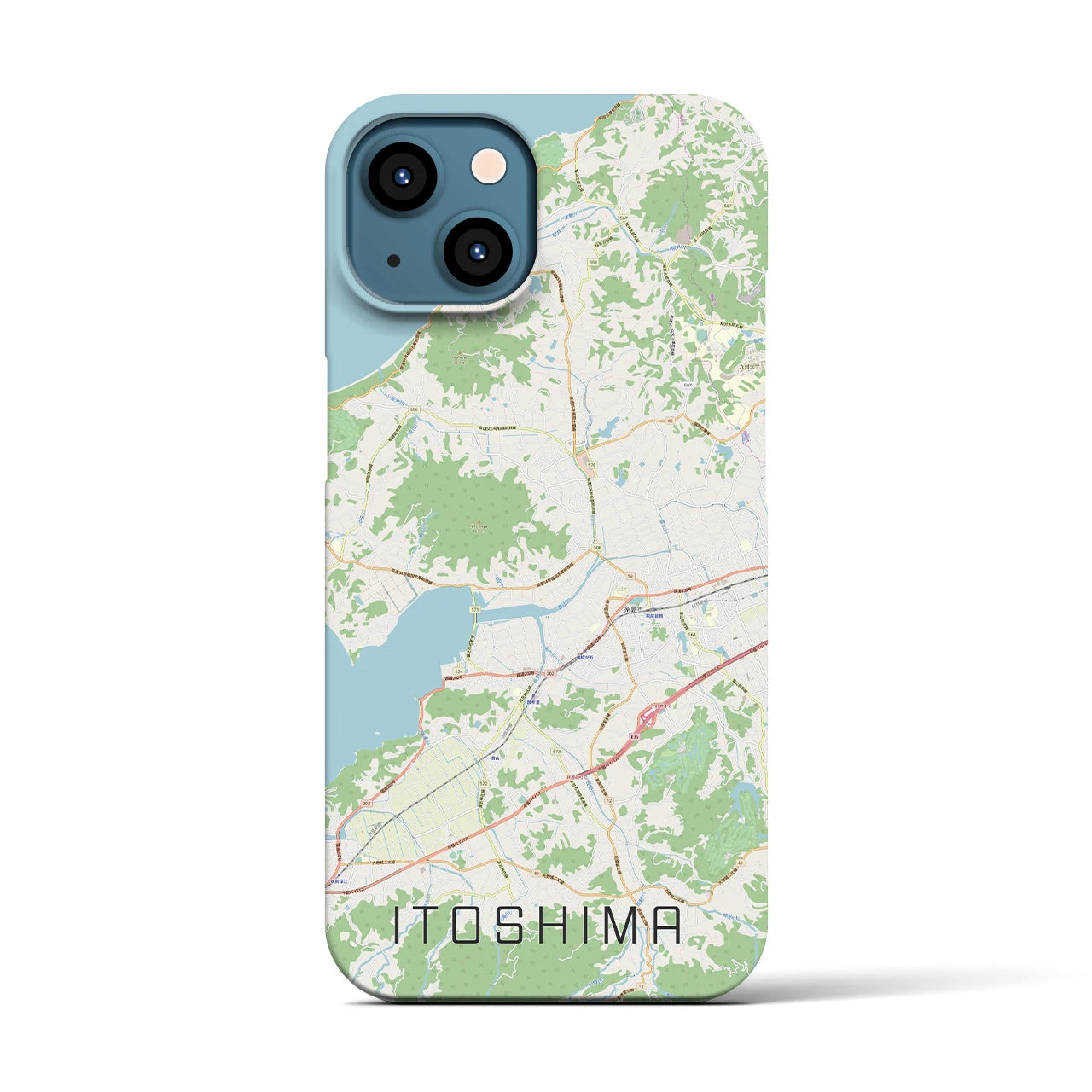 【糸島】地図柄iPhoneケース（バックカバータイプ・ナチュラル）iPhone 13 用