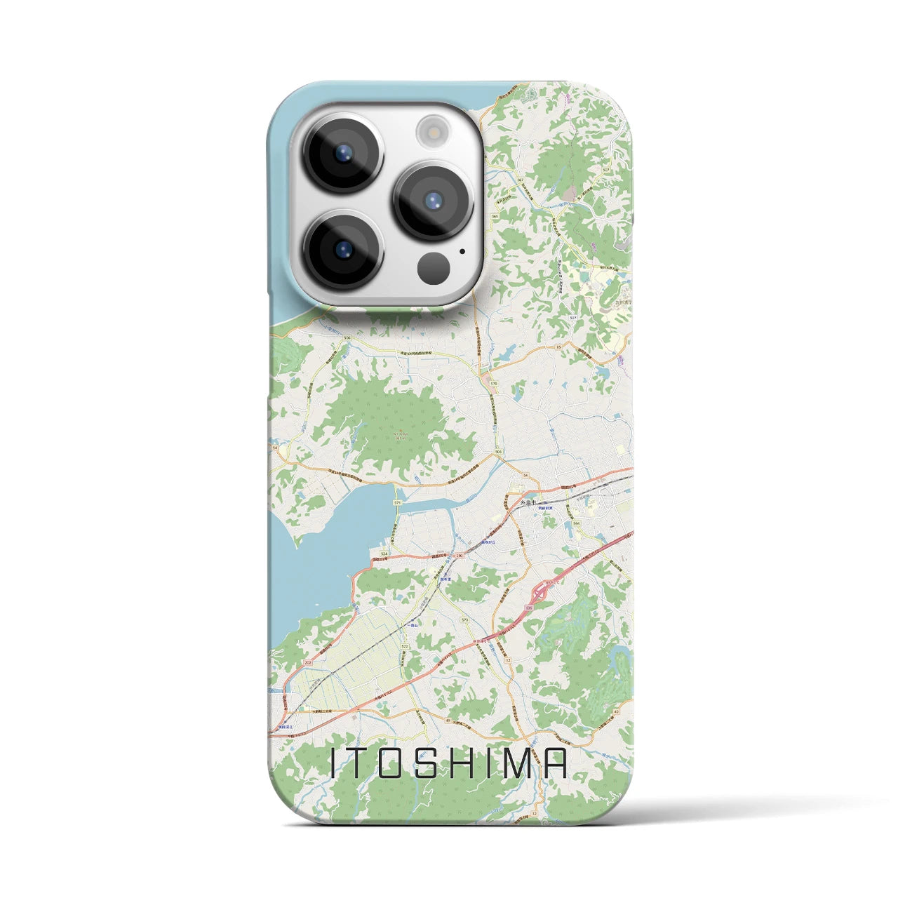【糸島】地図柄iPhoneケース（バックカバータイプ・ナチュラル）iPhone 14 Pro 用