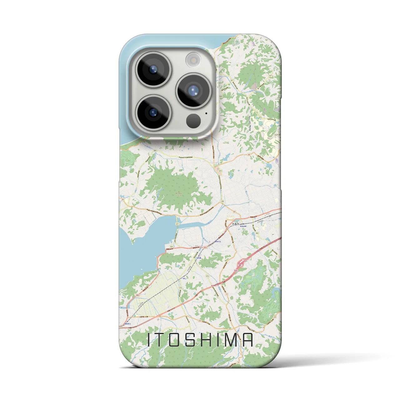 【糸島】地図柄iPhoneケース（バックカバータイプ・ナチュラル）iPhone 15 Pro 用