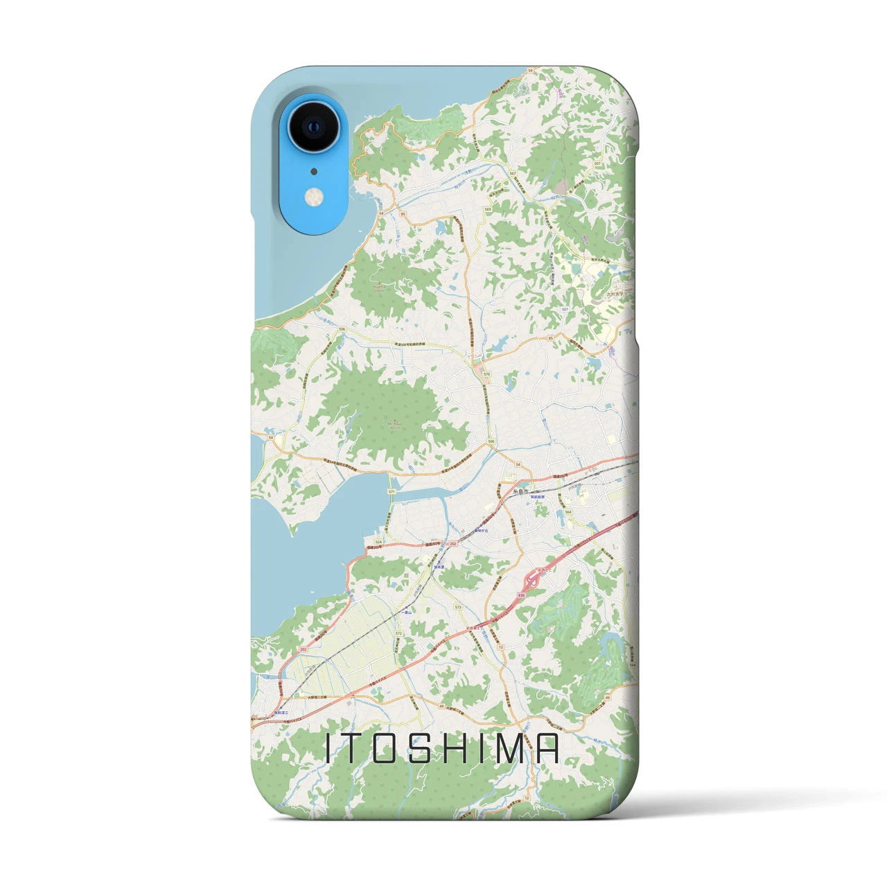 【糸島】地図柄iPhoneケース（バックカバータイプ・ナチュラル）iPhone XR 用