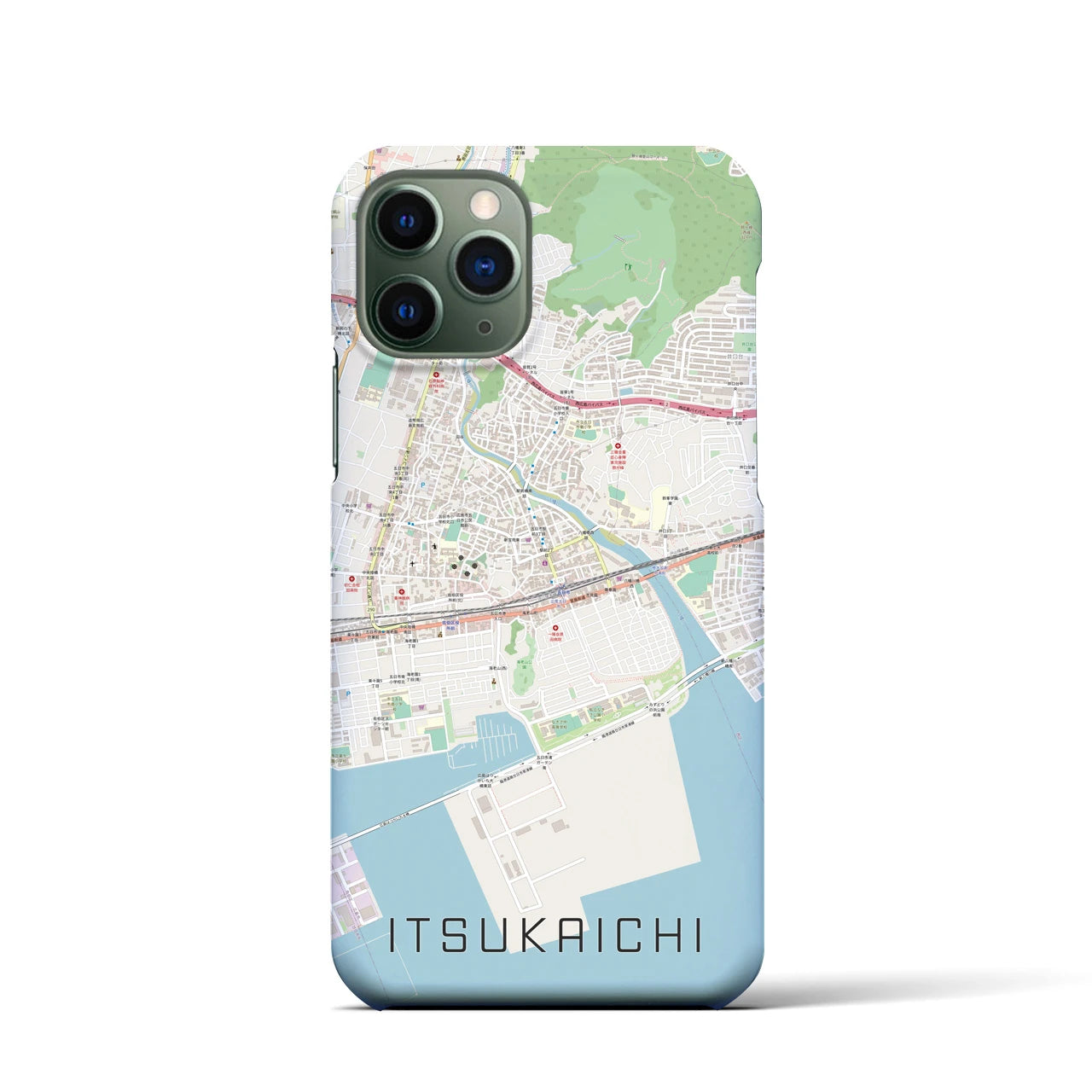【五日市（広島県）】地図柄iPhoneケース（バックカバータイプ・ナチュラル）iPhone 11 Pro 用