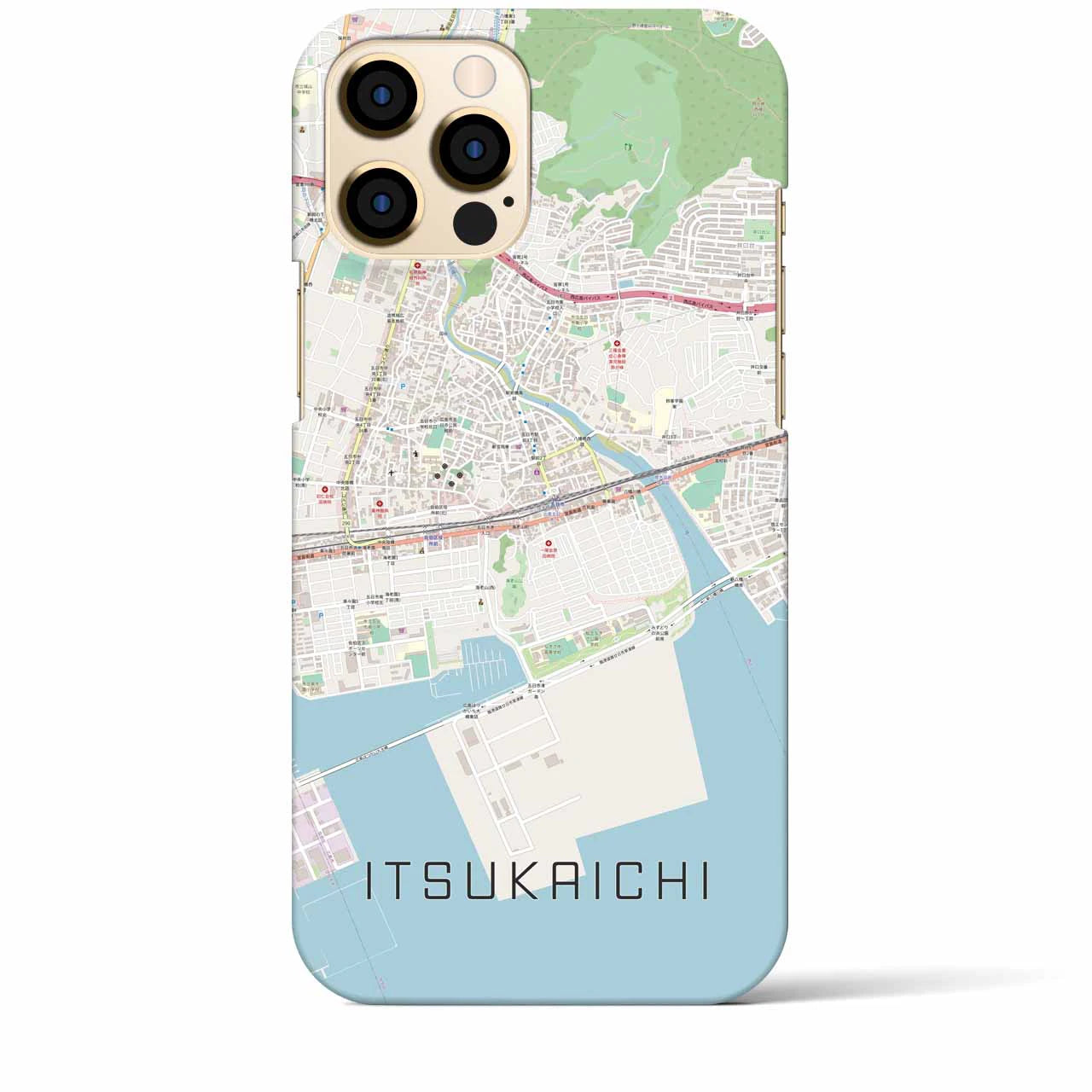 【五日市（広島県）】地図柄iPhoneケース（バックカバータイプ・ナチュラル）iPhone 12 Pro Max 用