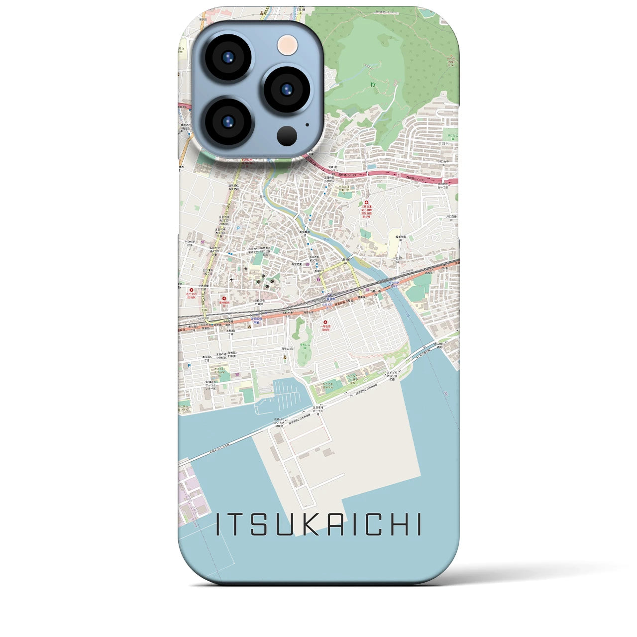 【五日市（広島県）】地図柄iPhoneケース（バックカバータイプ・ナチュラル）iPhone 13 Pro Max 用