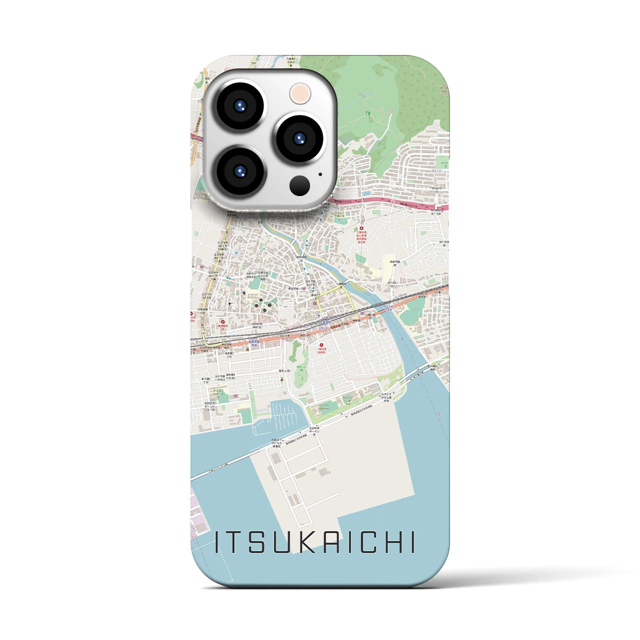 【五日市（広島県）】地図柄iPhoneケース（バックカバータイプ・ナチュラル）iPhone 13 Pro 用