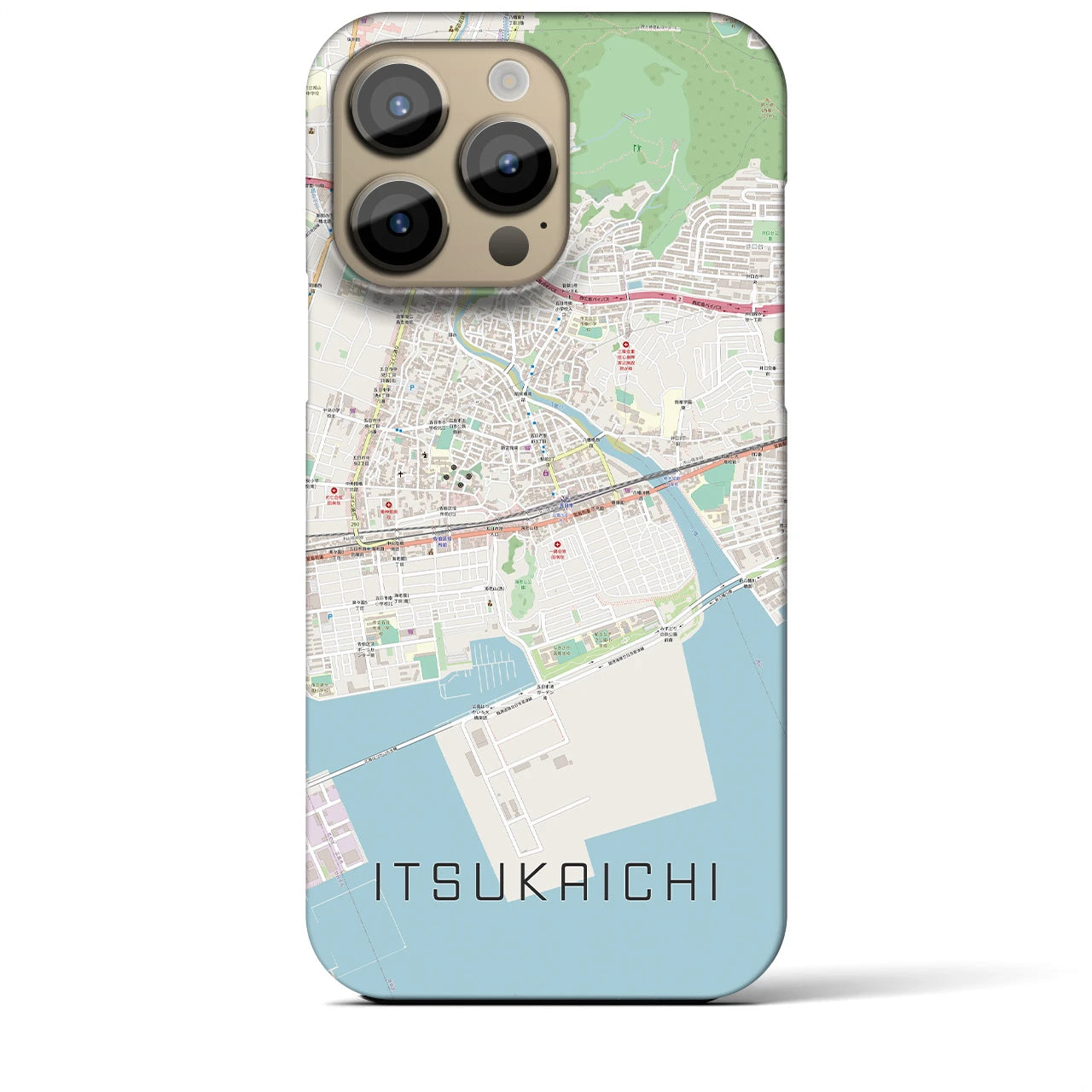 【五日市（広島県）】地図柄iPhoneケース（バックカバータイプ・ナチュラル）iPhone 14 Pro Max 用