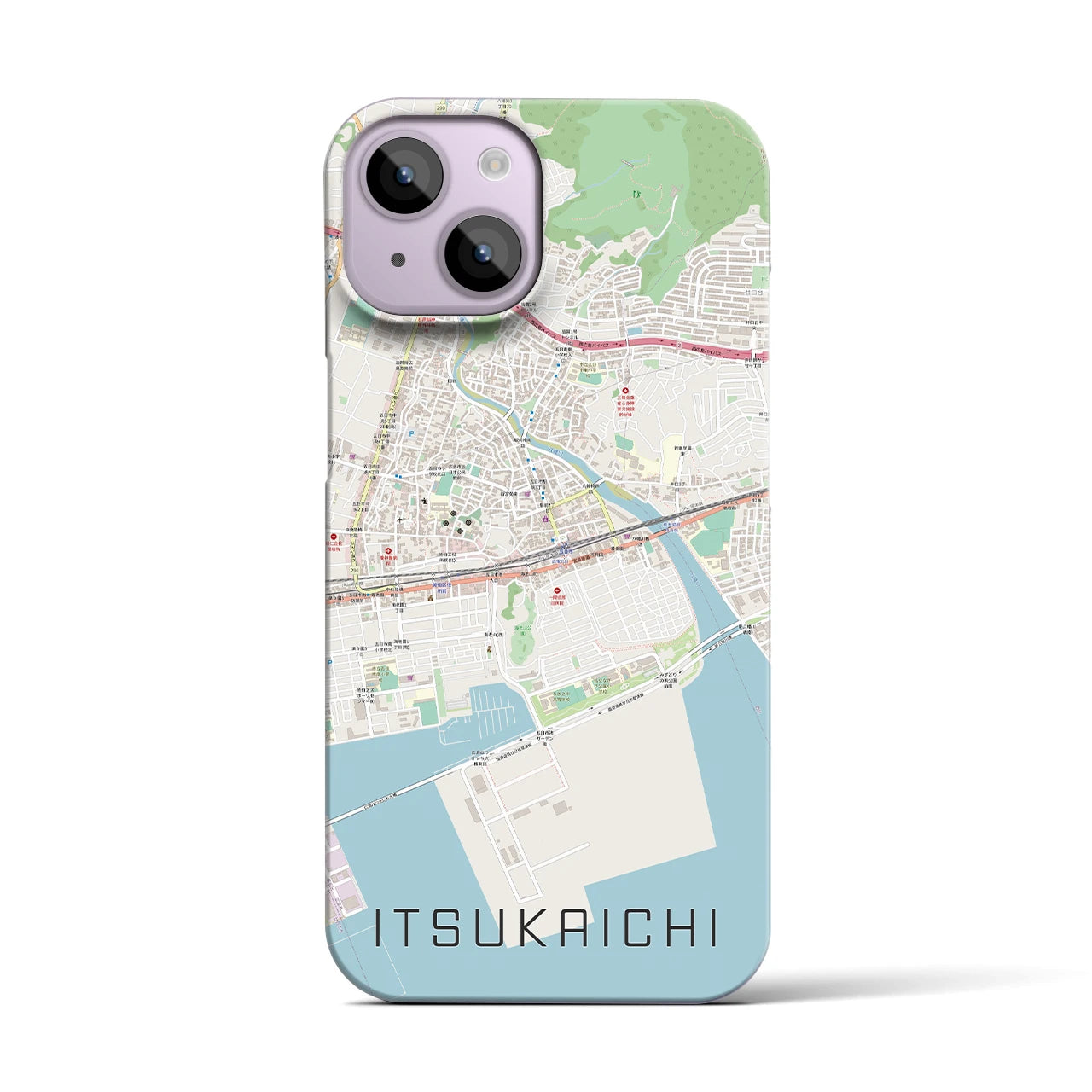 【五日市（広島県）】地図柄iPhoneケース（バックカバータイプ・ナチュラル）iPhone 14 用