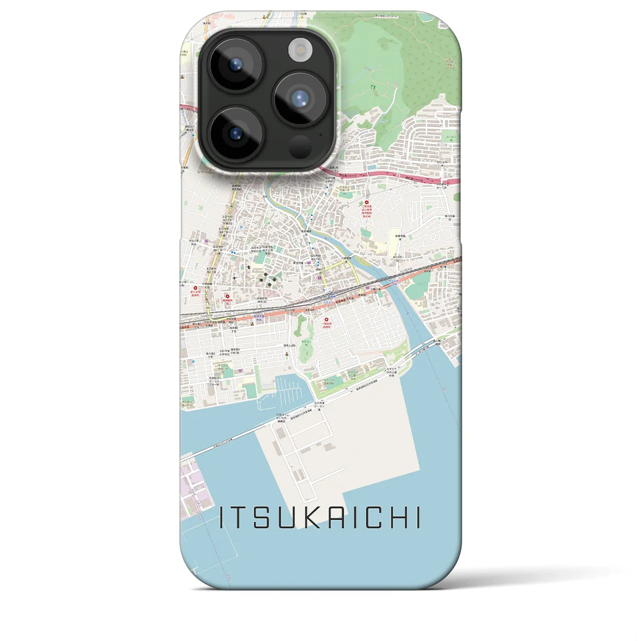 【五日市（広島県）】地図柄iPhoneケース（バックカバータイプ・ナチュラル）iPhone 15 Pro Max 用